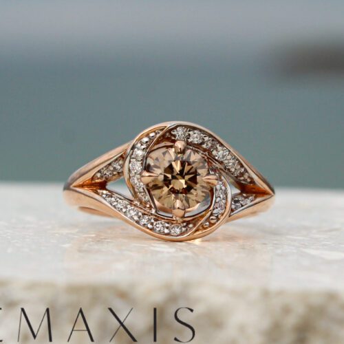 Rose Gold Argyle Champagne Diamond Wave Ring