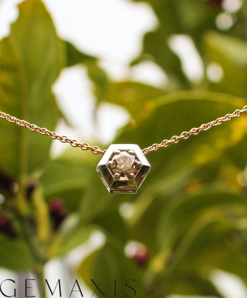 Argyle Champagne Diamond Hexagon Pendant
