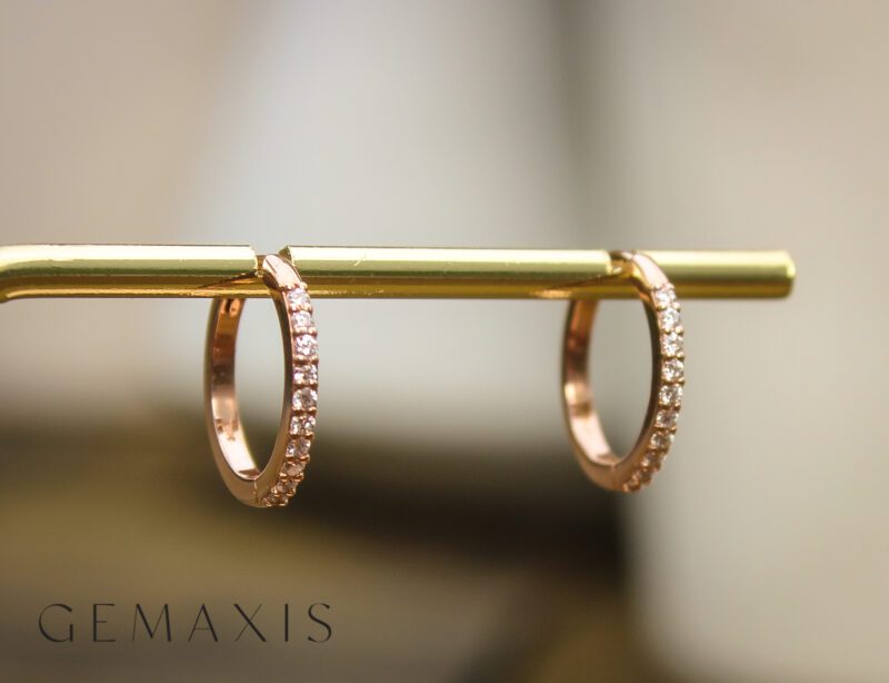 Rose Gold Diamond Hoop Earrings