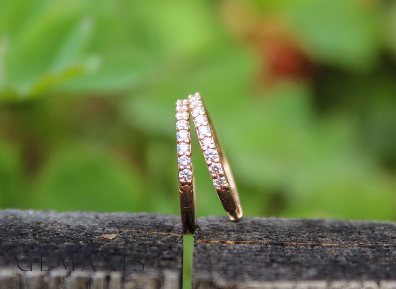 Rose Gold Diamond Hoop Earrings - Image 8