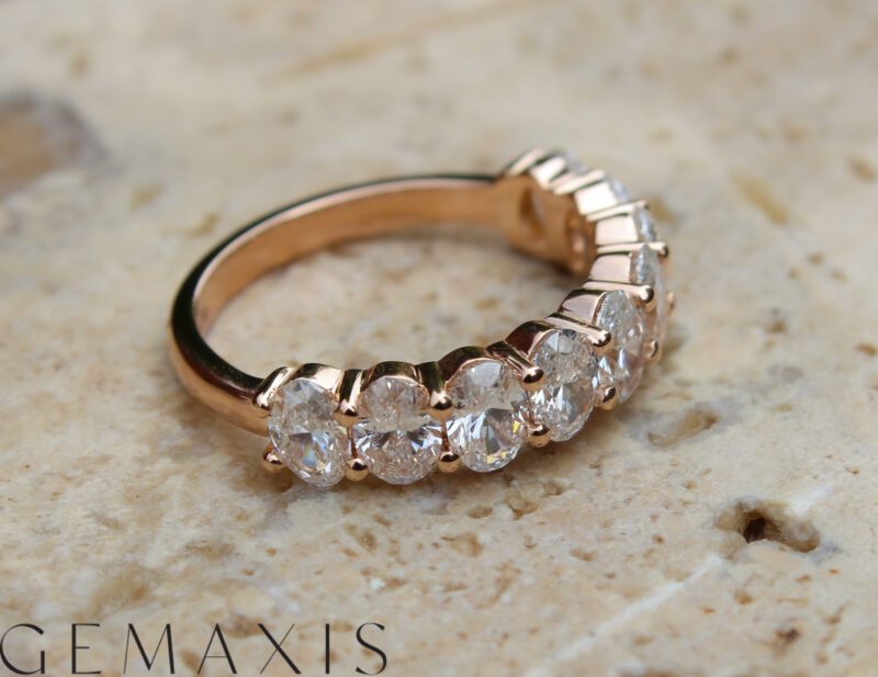 Rose Gold Lab-Grown Oval Diamond Ring - Image 3