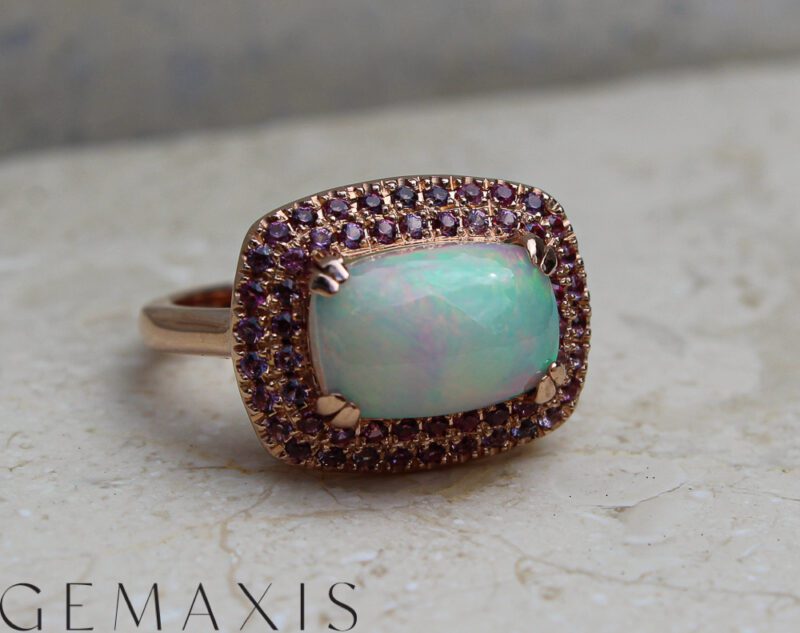 Rose Gold Opal Ocean Spray Ring - Image 3