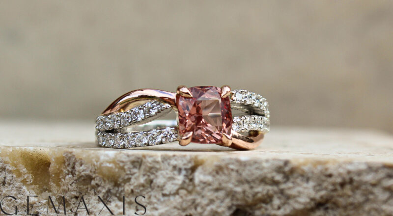 Platinum and Rose Gold Autumn Spinel Ring - Image 2