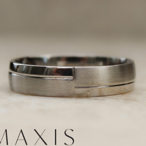 mens platinum patterned wedding ring
