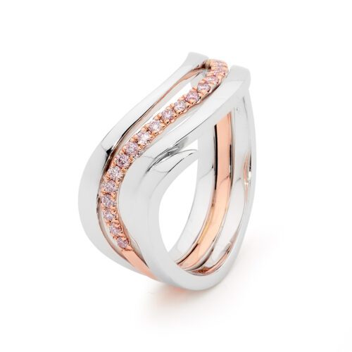 White and Rose Gold Argyle Pink Diamond Ring