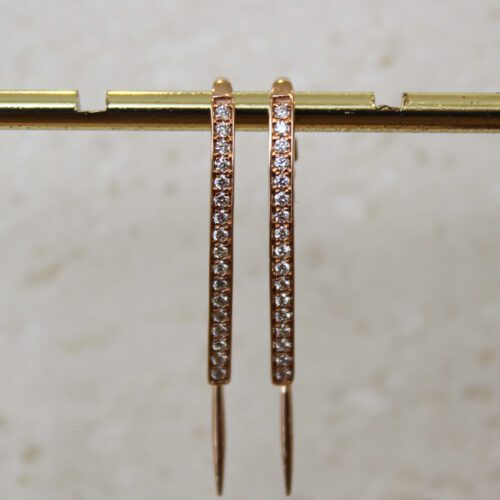 Rose Gold Diamond Thread Earrings